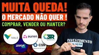 AÇÕES EM QUEDA | COMPRAR VALE3, RRRP3, BRAV3 E AURE3 VALE A PENA EM SETEMBRO? O QUE ESTÁ ACONTECENDO