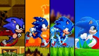 Evolution of Movie Sonic In Sonic 2D Games