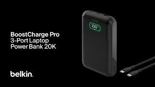 Belkin BoostCharge 3 Port Laptop Power Bank 20K