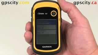 Setting up the Units in the Garmin eTrex 10 Handheld GPS with GPS City