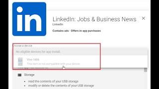 Google play store -No eligible devices for app install |This app won't work for your device vivo1606