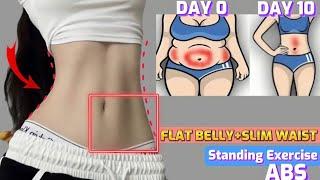 Exercise to Flat Belly & Slim waist | Simple Standing Exercise to lose weight at Home