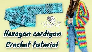 Granny Hexagon Cardigan | CROCHET TUTORIAL | NO SEW