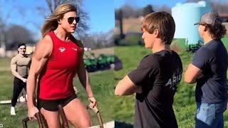 Female Bodybuilders INSTANTLY REGRET Challenging 16 Year Old Farmers