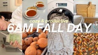 6AM FALL MORNING️ cozy + productive routine, mini reset, autumn errands, spicy tomato soup