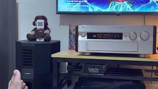 Relaxing with Yamaha DSP A1 and Bose 701 tower