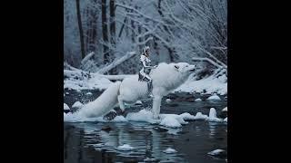 A Beautiful White Bear with a Warrior | Fantasy AI Cinematic | RDFX AI
