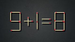 Turn the wrong Equation 9+1=8 into correct, Matchstick puzzle