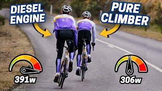 Climber vs Time Triallist in a Mountain Gran Fondo