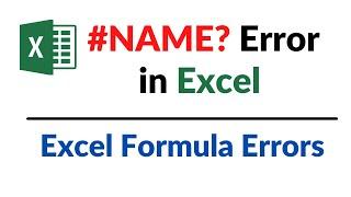 #NAME? Error in Excel