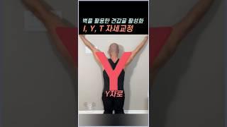 벽을 활용한 셀프 자세교정 I, Y, T 운동