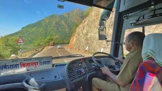 Shimla To Dharamshala Volvo Bus Journey | Hrtc Himsuta Volvo Driving On New Route