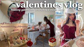 THE ULTIMATE VALENTINES VLOG  | hosting a galentines brunch, self care night routine, & rom coms