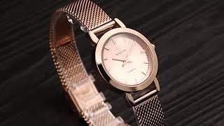 WWOOR Watch Women Luxury Brand Quartz Small Gold Watch Stainless Steel Mesh Casual Bracelet