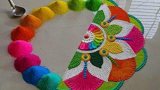 Unique rangoli designs for beginners |  Satisfying video | Sand art