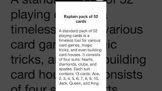 Explain Pack of 52 cards