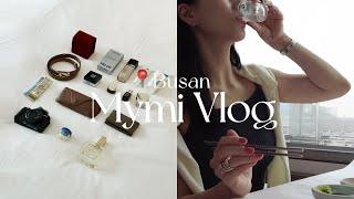 부산 브이로그  왓츠인마이백부터 회·소주 혼술, 그랜드조선 부산 (1일차),  심플 휴가룩 부산 맛집(1)