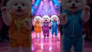 top three puppy dance | #cuteanimal #viraldance #trendingshorts #yuotubeshorts