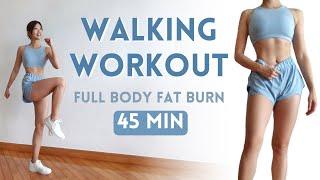 45 MIN WALKING CARDIO WORKOUT | Intense Full Body Fat Burn at Home ~ Emi