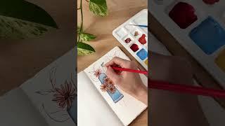 Sketchbook illustration with gouache #artshorts #gouache #art