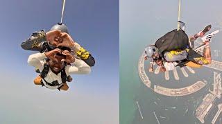 First time sky diving￼ yeah #realfoolsteam #ajaypoper #abcvlogs #dubai