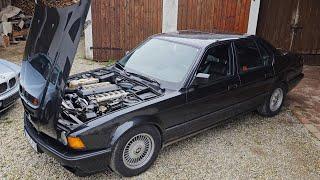 BMW 750i E32 V12 M70 nach langer Standzeit wieder fit gemacht. Viel zu tun trotz wenig Kilometern.