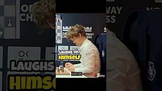 Magnus laughs on his own move- Norway chess 2025 #magnuscarlsen #weiyi #chess #shorts