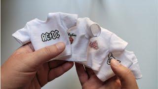 DIY Miniature Printed T-shirt  | Barbie Doll | How to make Barbie clothes