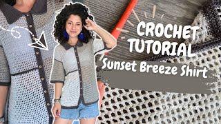 Create your own trendy SUNSET Breeze Shirt with our easy-to-follow, step-by-step crochet tutorial!