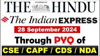 28 September 2024 (Q&A Session) The Hindu Newspaper for Hardcore UPSC Aspirants