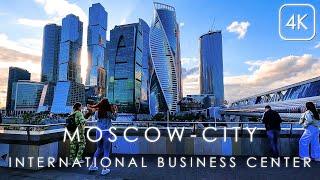 Walking around Moscow-City - Moscow International Business Center. Moscow 4K