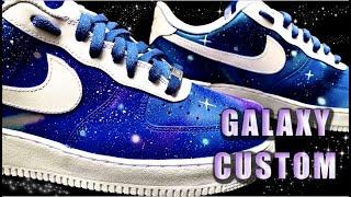 EXTEME GALAXY CUSTOM AIR FORCE 1S | Airbrushing Galaxy Design