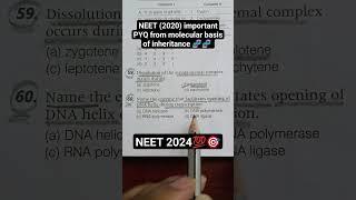 molecular basis of inheritance important NEET PYQ  || #shorts #neet2024 #study #motivation #neet