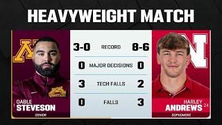 HWT: Minnesota's Gable Steveson vs Nebraska's Harley Andrews | Big Ten Wrestling | 01/11/2025