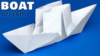 How to make a paper boat origami. Paper Steamship easy origami tutorial