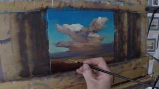 Evening Glow speed painting demonstration by Paul Apps in Oils of the sunset at Dymchurch Bay