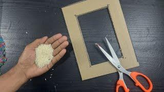 Photo Frame making from Rice | Rice Craft Ideas | Cardboard Reuse #diy #crafts #ideas #fun