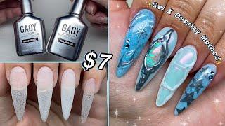 TESTING $7 BUILDER GEL IN A BOTTLE BEGINNER FRIENDLY GEL X OVERLAY METHOD! | Nail Tutorial