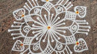 latest creative  easy rangoli muggulu design  simple kolam