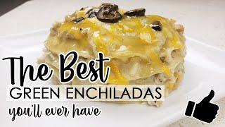 Stacked Green Enchiladas Recipe - Easy Family Recipes - Step-By-Step Cooking