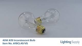 Halco 40W A19 Incandescent Bulb (A19CL40/VS)