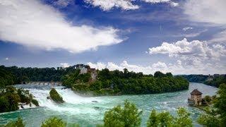 Fantastic Waterfalls Rhinefall in Switzerland