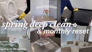 DEEP CLEAN MOTIVATION & MONTHLY RESET ROUTINE | Productive Day + Spring 2023