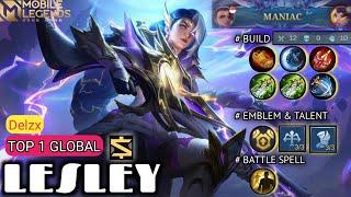 MANIAC + UNKILLABLE !!! Perfect Sniper !! Lesley Best Build - Gameplay Top 1 Global Lesley By Delzx