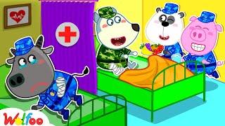 Don't Leave Me! Captain Bufo Feels Lonely  Wolfoo Went to the Military Hospital  Kids Cartoon