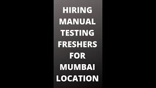 Hiring QA Freshers| Mumbai| shorts | Shorts