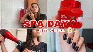 SPA DAY COMPLETO em CASA dia de GLOW UP | Skin care, cabelo, unhas...