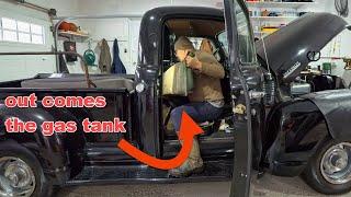 How to Remove a Gas Tank from a Classic Chevy Truck 1/2 Ton - Episode 23