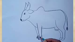 how to draw cow drawing easy step by step@Kids Drawing Talent