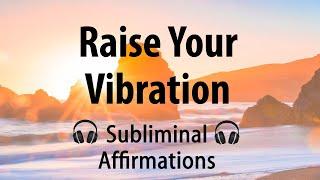 RAISE YOUR VIBRATIONAL ENERGY - 8 Hrs of Subliminal Affirmations with Heavy Rain, Frogs, Dark Screen